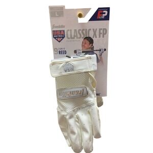 Franklin Classic X FP Fastpitch Batting Gloves Womens Large White Janie Reed USA